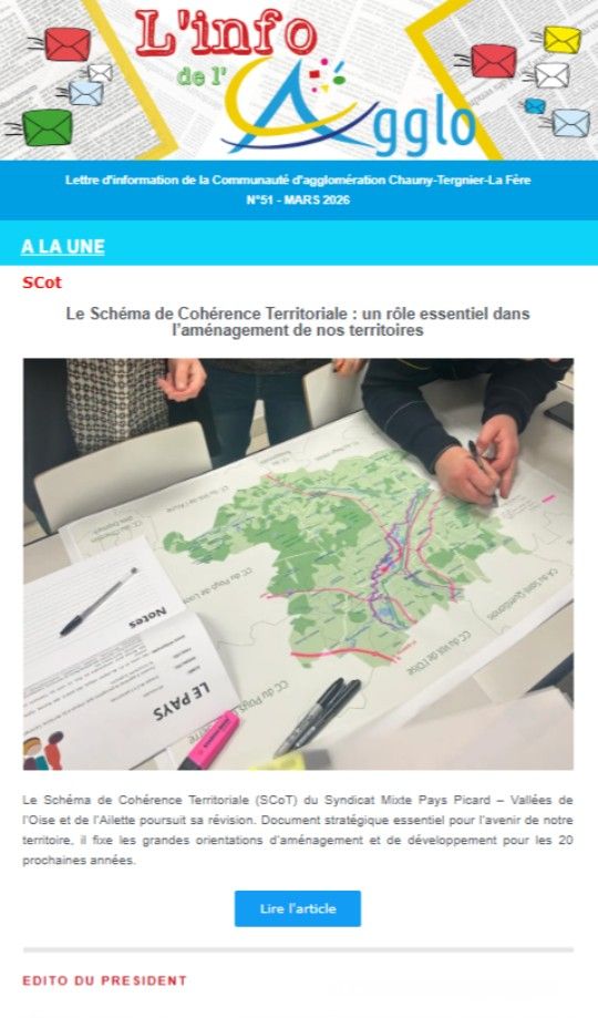 L'info de l'agglo 51 - mars 2026 - Communauté d'agglomération Chauny Tergnier La Fère.jpg L'info de l'agglo 51 - mars 2026 - Communauté d'agglomération Chauny Tergnier La Fère.jpg