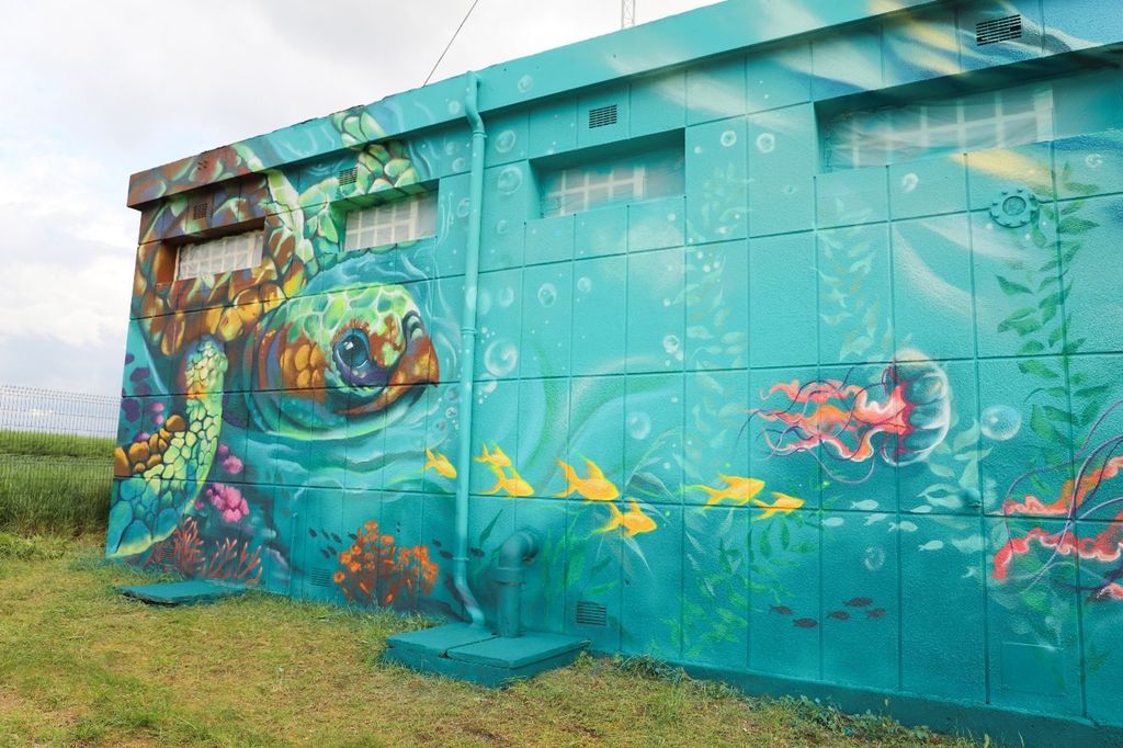 Une fresque street art sur la station de pompage à Abbécourt – Communauté Agglomération CTLF
