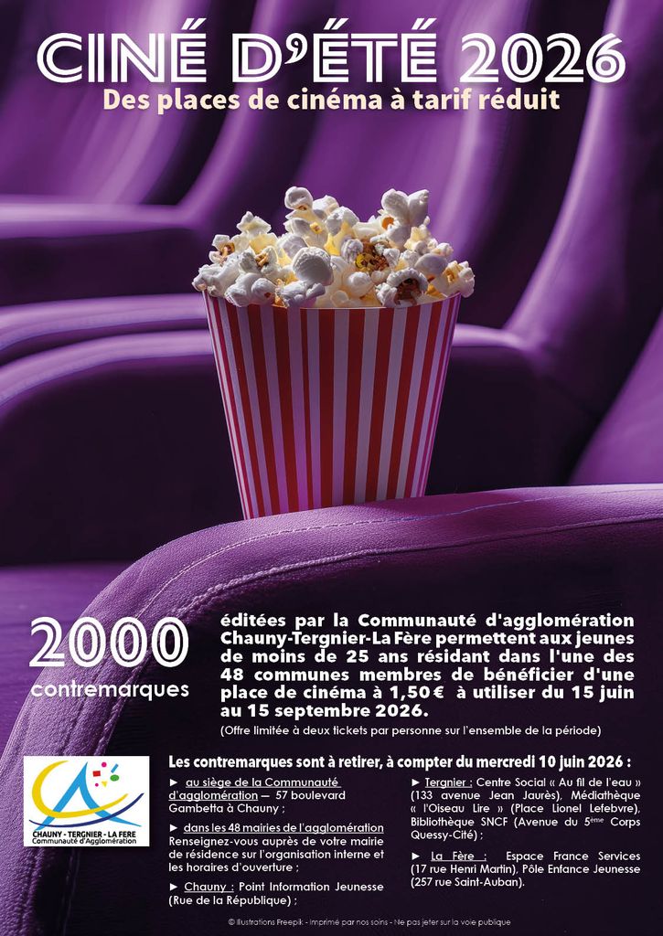 Ciné d’été 2026 - affiche2 - Communauté d'agglomération Chauny Tergnier La Fère Ciné d’été 2026 - affiche2 - Communauté d'agglomération Chauny Tergnier La Fère