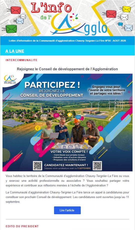 L'info de l'agglo 56 - AOÛT 2026 - Communauté d'agglomération Chauny Tergnier La Fère L'info de l'agglo 56 - AOÛT 2026 - Communauté d'agglomération Chauny Tergnier La Fère
